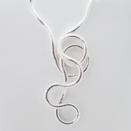 Moldable Necklace Shiny Silver Flexible Necklace - 5mm - Click Image to Close